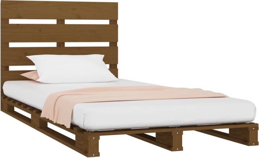 VidaXL Bedframe massief grenenhout honingbruin 90x190 cm 3FT Single - Foto 2