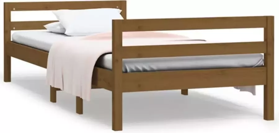 VidaXL -Bedframe-massief-grenenhout-honingbruin-90x200-cm - Foto 3