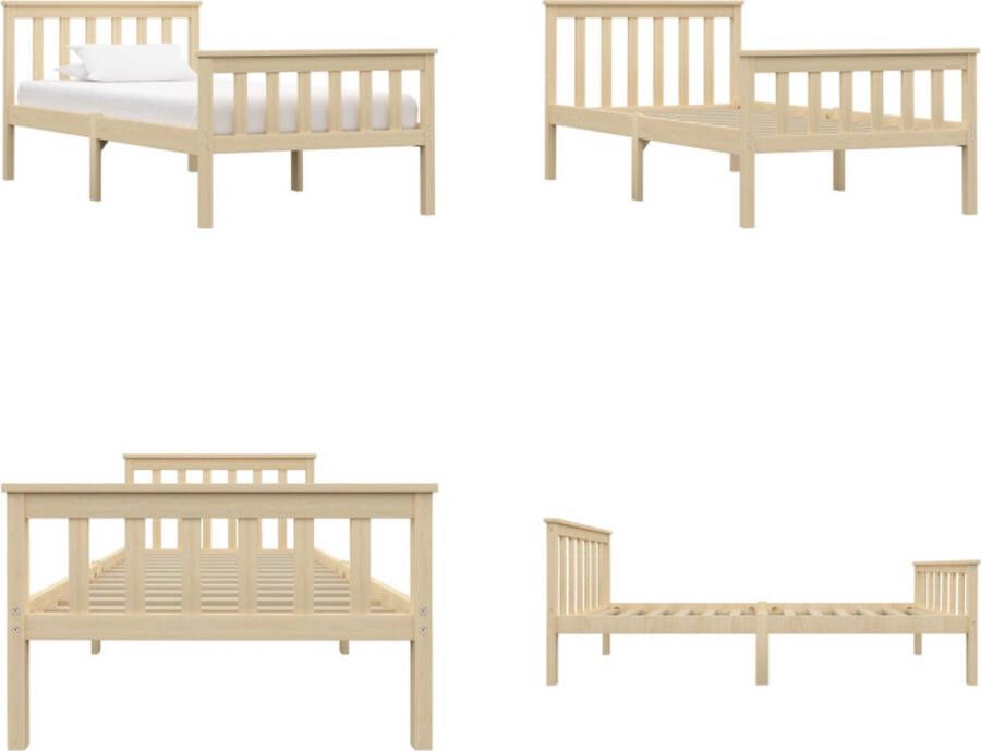 VidaXL Bedframe massief grenenhout lichthoutkleurig 100x200 cm Bedframe Bedframes Bed Frame Bed Frames - Foto 2