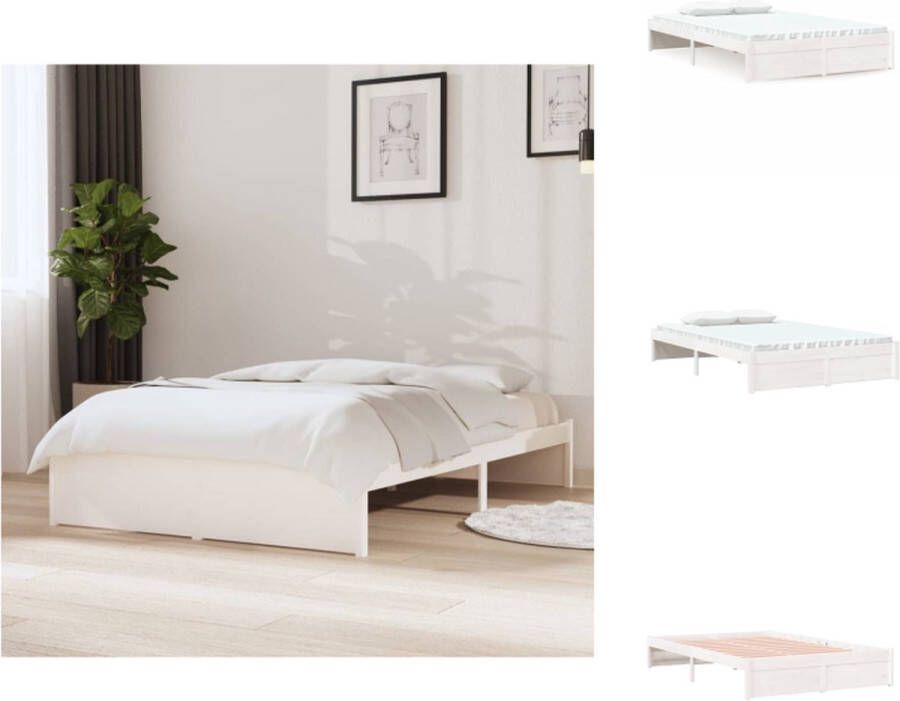 VidaXL Bedframe Massief Grenenhout Modern Bedroom Bedframes Afmeting- 205.5 x 125.5 x 31 cm Bed