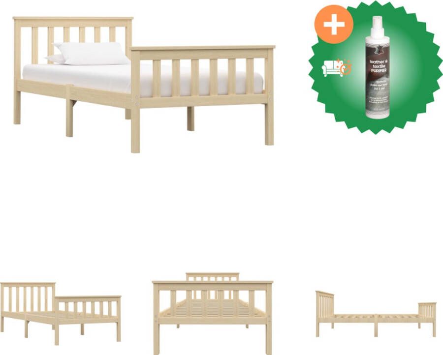 VidaXL Bedframe Massief Grenenhout Modern Ontwerp 100 x 200 cm Matras Bed Inclusief Reiniger