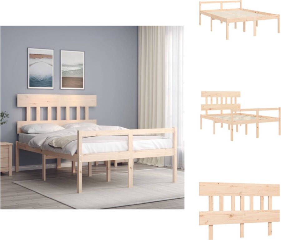 VidaXL Seniorenbed Seniorenbedden Senioren Bed Bedframe Seniorenbed met hoofdbord massief hout - Foto 2