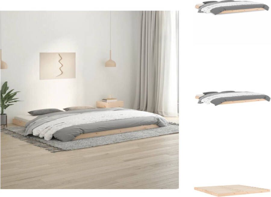 VidaXL Bedframe Massief Grenenhout Stabiel en Stevig 203.5 x 204 x 9 cm 200 x 200 cm Geschikte Matras Bed - Foto 2