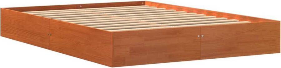 VidaXL Bed zonder matras massief grenenhout wasbruin 140x190 cm - Foto 4