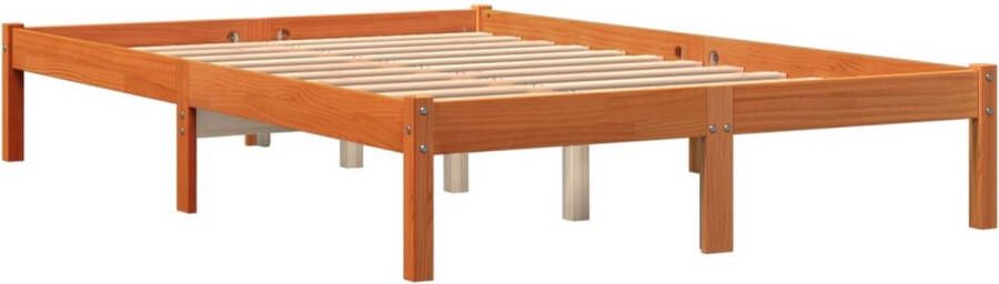 VidaXL Bed met matras massief grenenhout wasbruin 140x190 cm - Foto 4