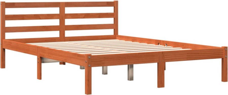 VidaXL Bed met matras massief grenenhout wasbruin 140x190 cm - Foto 4