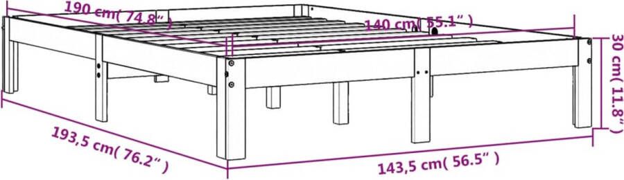 VidaXL Bed met matras massief grenenhout wasbruin 140x190 cm - Foto 5