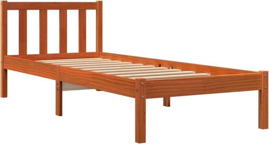 VidaXL Bedframe zonder matras massief grenenhout wasbruin 90x200 cm - Foto 4