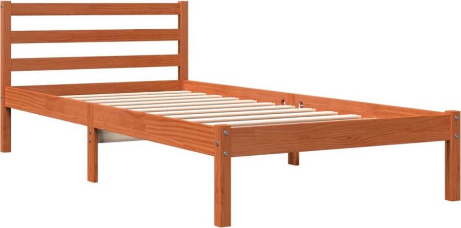 VidaXL Bedframe zonder matras massief grenenhout wasbruin 90x200 cm - Foto 4