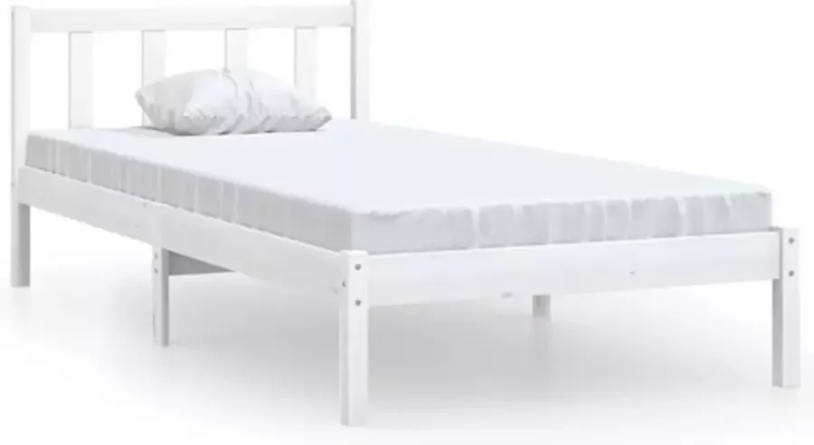 VidaXL -Bedframe-massief-grenenhout-wit-100x200-cm - Foto 2