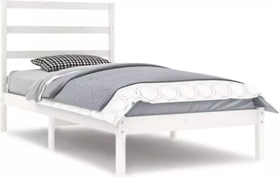 VidaXL -Bedframe-massief-grenenhout-wit-100x200-cm - Foto 3