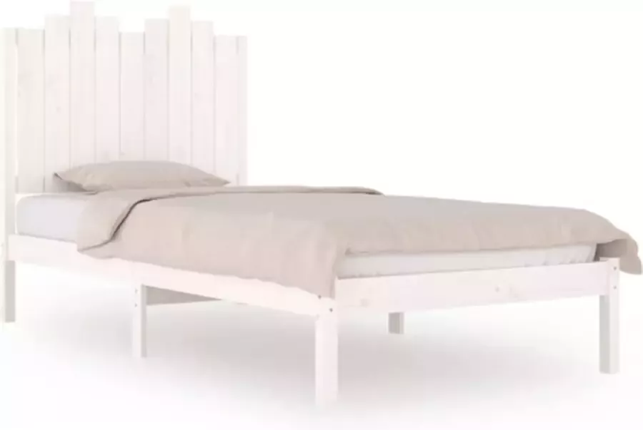 VidaXL -Bedframe-massief-grenenhout-wit-100x200-cm - Foto 5