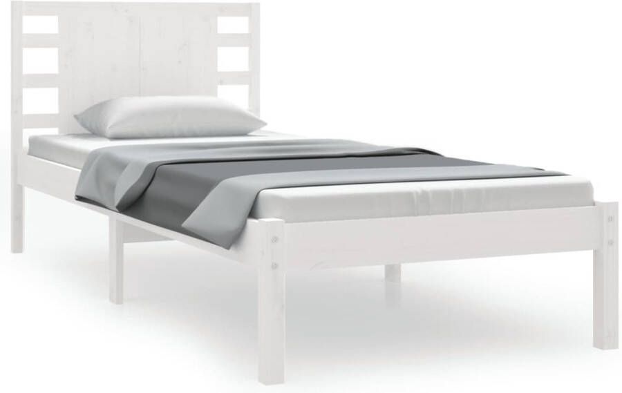 VidaXL Bedframe zonder matras massief grenenhout wit 140x200 cm - Foto 3