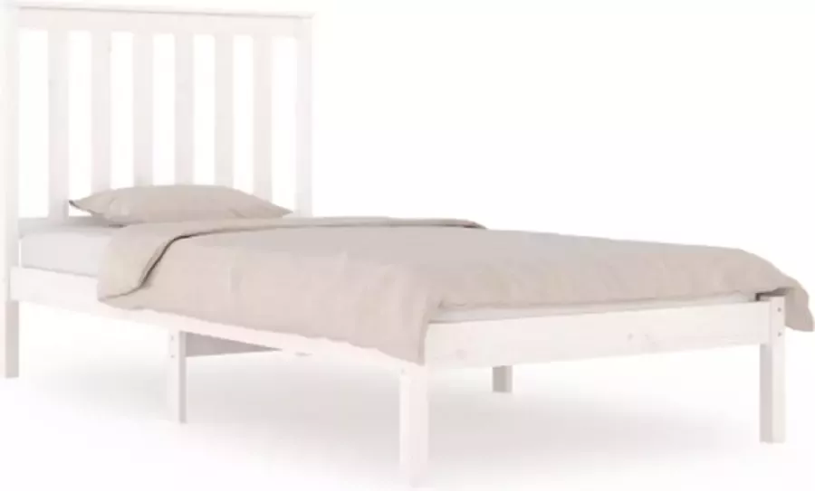 VidaXL -Bedframe-massief-grenenhout-wit-100x200-cm - Foto 3