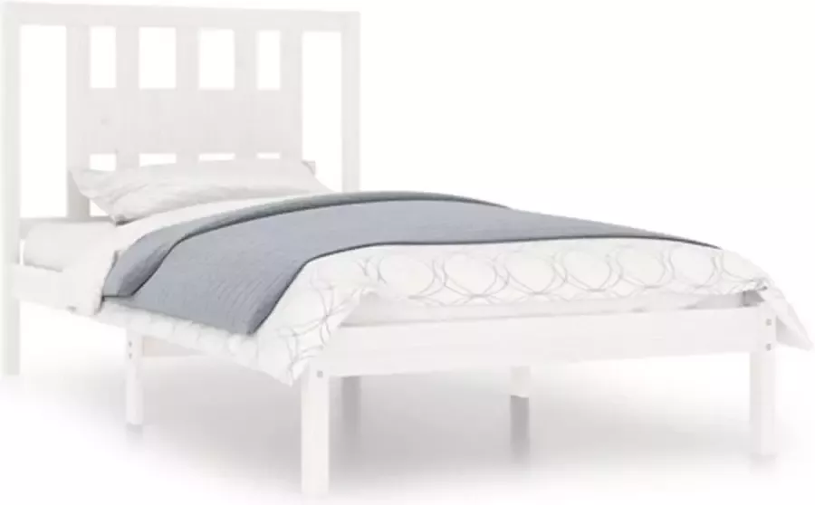 VidaXL Bedframe zonder matras massief grenenhout wit 140x200 cm - Foto 4