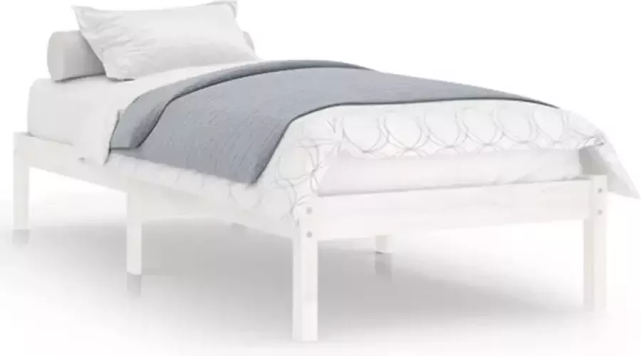 VidaXL -Bedframe-massief-grenenhout-wit-100x200-cm - Foto 3