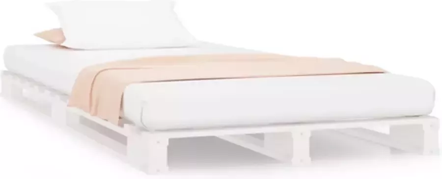 VidaXL -Palletbed-massief-grenenhout-wit-100x200-cm - Foto 2