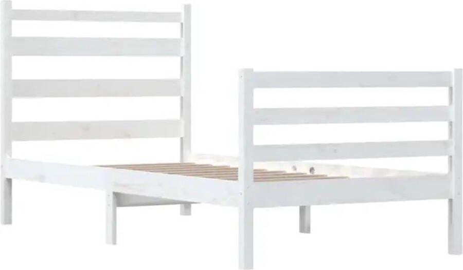 VidaXL -Bedframe-massief-grenenhout-wit-100x200-cm - Foto 2