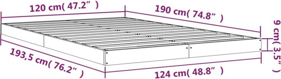 VidaXL -Bedframe-massief-grenenhout-wit-120x190-cm-4FT-Small-Double - Foto 6
