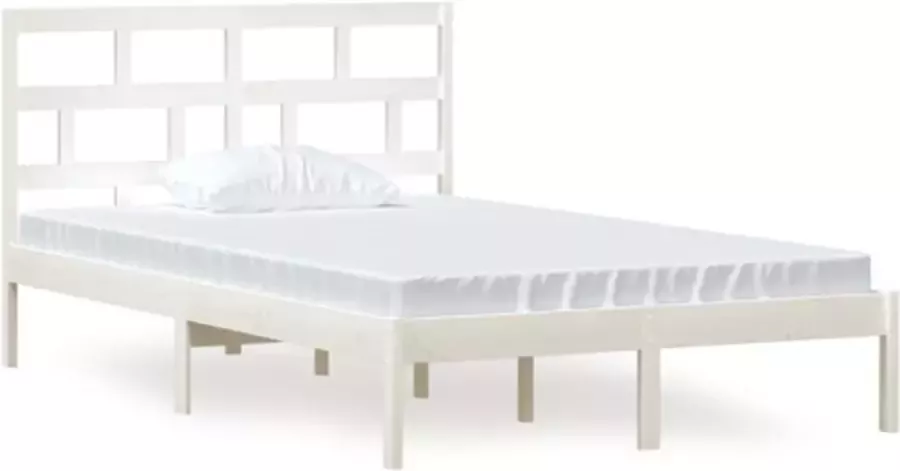 VIDAXL Bedframe zonder matras massief grenenhout wit 120x200 cm - Foto 5