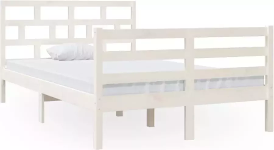 VidaXL -Bedframe-massief-grenenhout-wit-120x200-cm - Foto 3