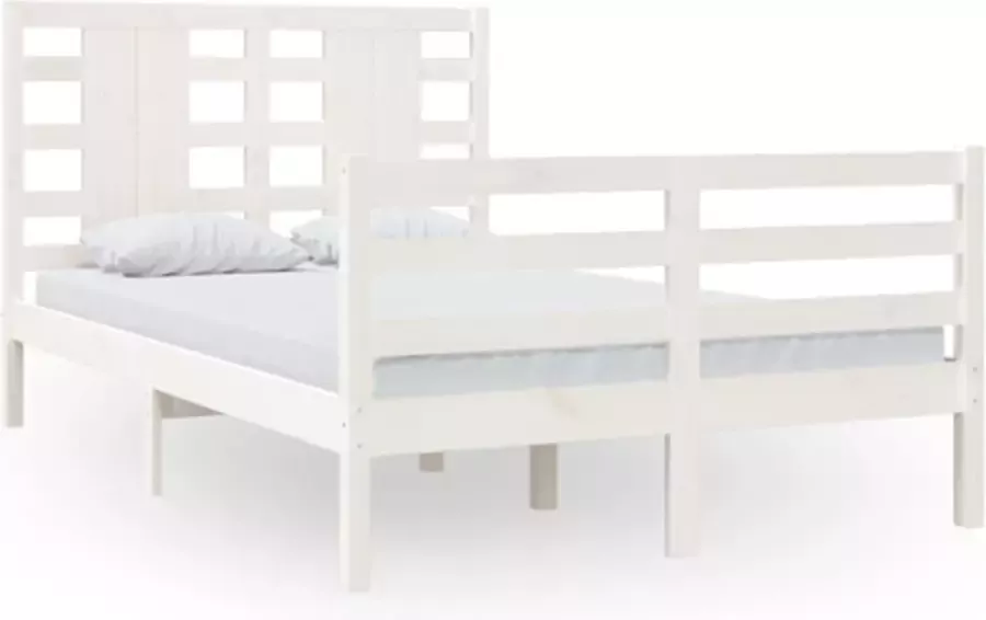 VIDAXL Bedframe zonder matras massief grenenhout wit 120x200 cm - Foto 3