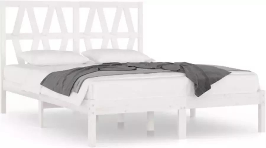 VidaXL -Bedframe-massief-grenenhout-wit-120x200-cm - Foto 2