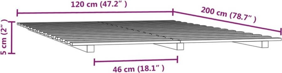 VidaXL -Bedframe-massief-grenenhout-wit-120x200-cm - Foto 2