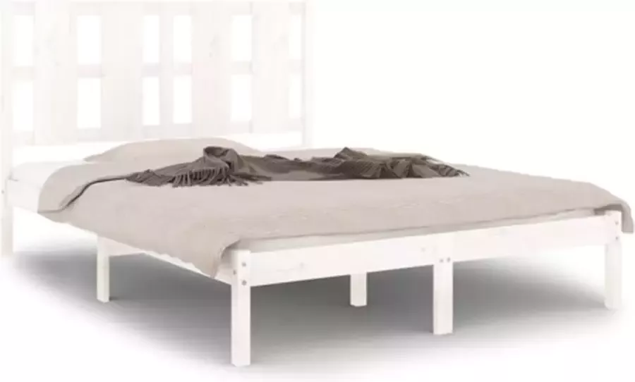 VIDAXL Bedframe zonder matras massief grenenhout wit 120x200 cm - Foto 2