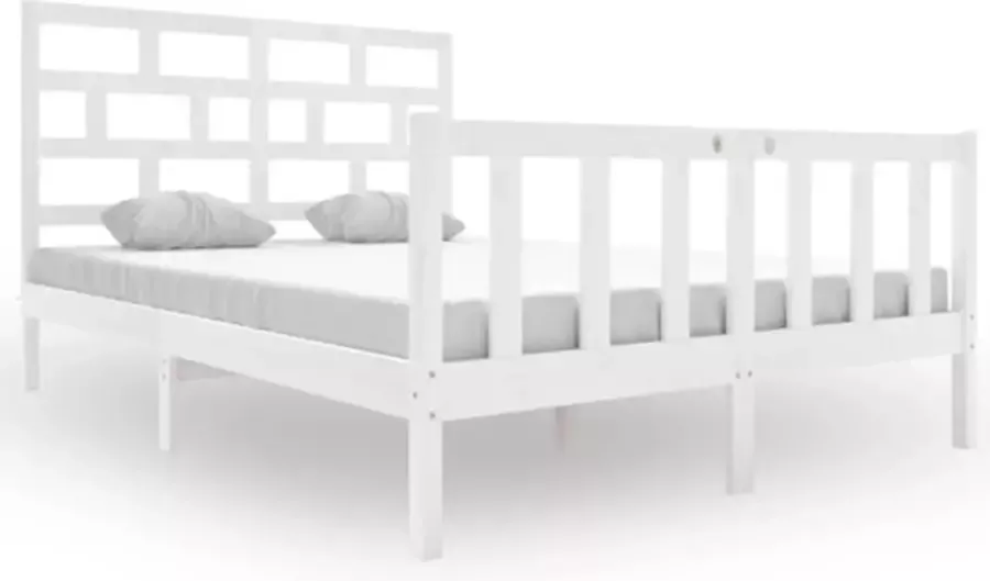 VidaXL -Bedframe-massief-grenenhout-wit-120x200-cm - Foto 3