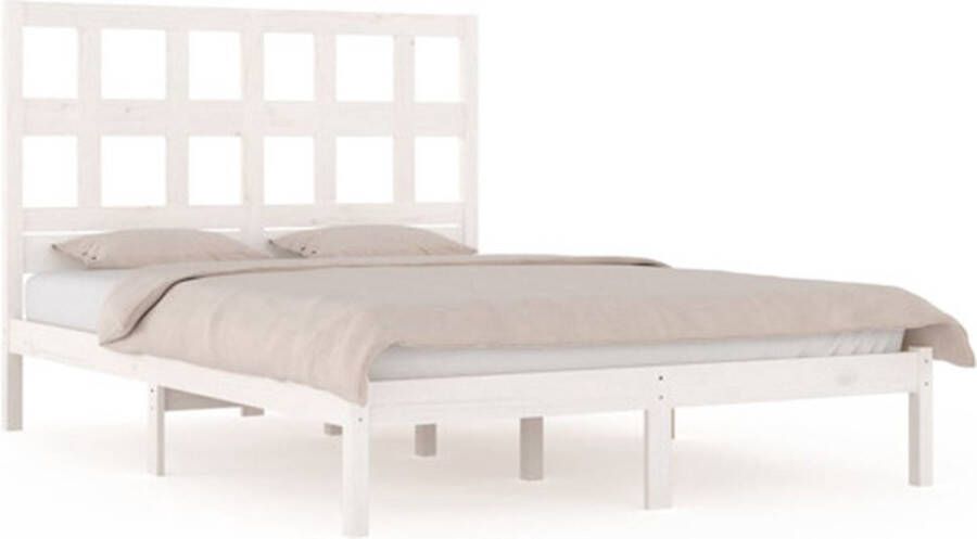 VIDAXL Bedframe zonder matras massief grenenhout wit 120x200 cm - Foto 5