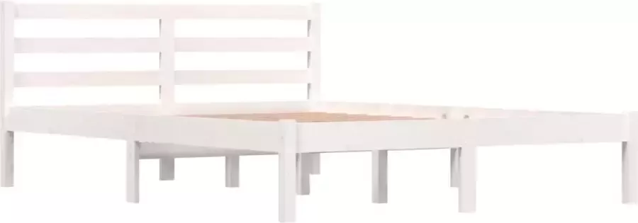 VidaXL -Bedframe-massief-grenenhout-wit-135x190-cm-4FT6-Double - Foto 4