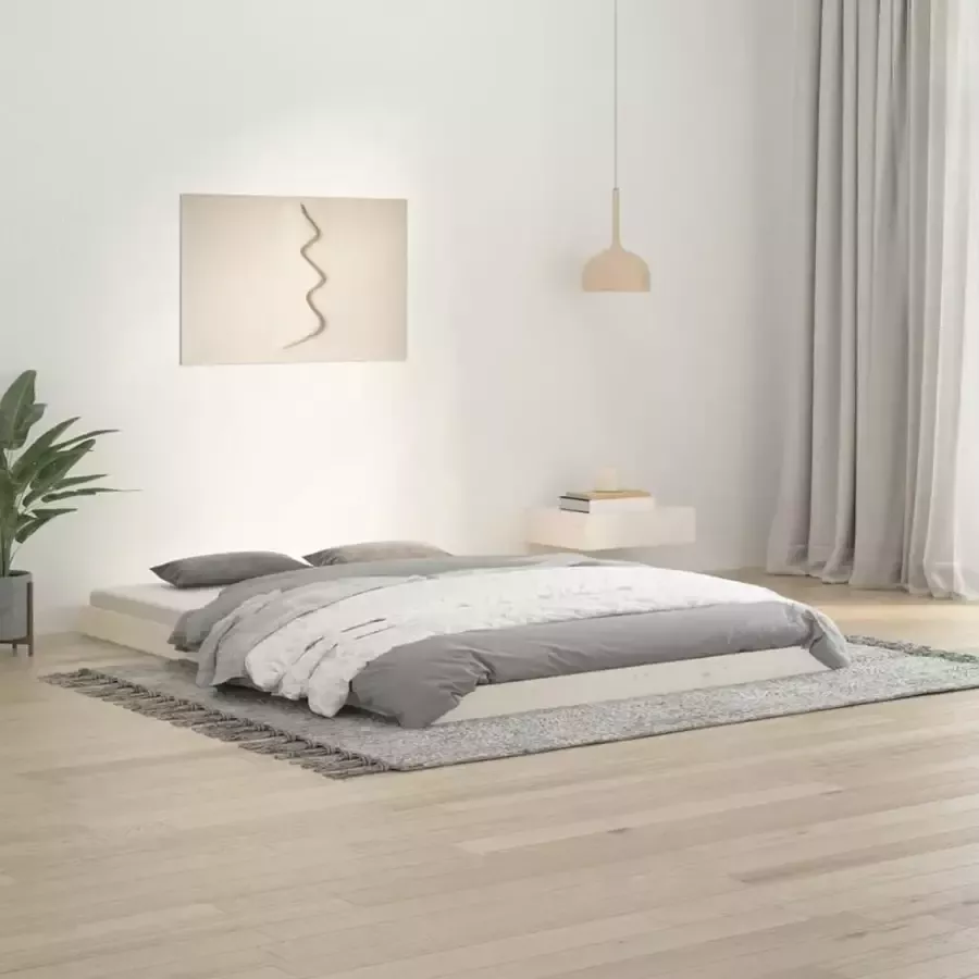 VidaXL Bedframe massief grenenhout wit 135x190 cm 4FT6 Double - Foto 2