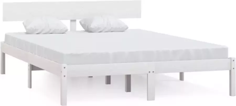 VidaXL -Bedframe-massief-grenenhout-wit-140x190-cm - Foto 3