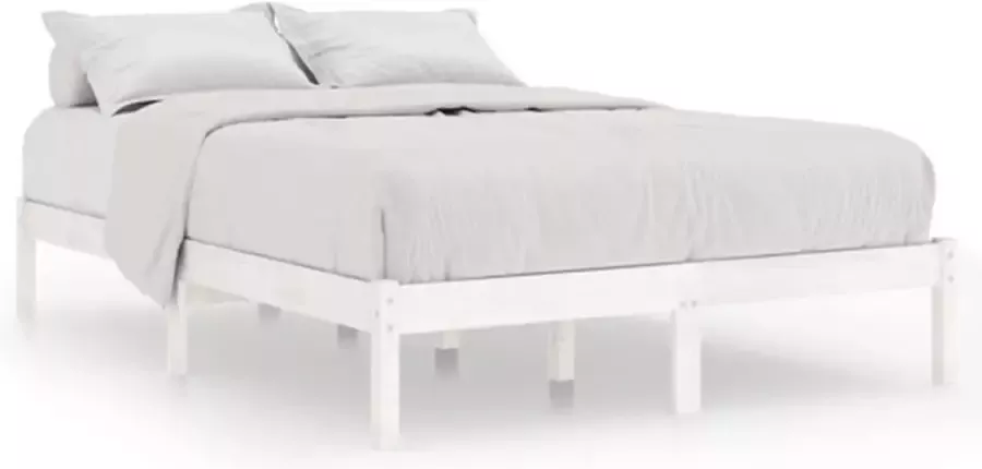 VidaXL -Bedframe-massief-grenenhout-wit-140x190-cm - Foto 2