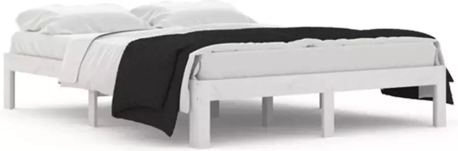 VidaXL -Bedframe-massief-grenenhout-wit-140x190-cm - Foto 3