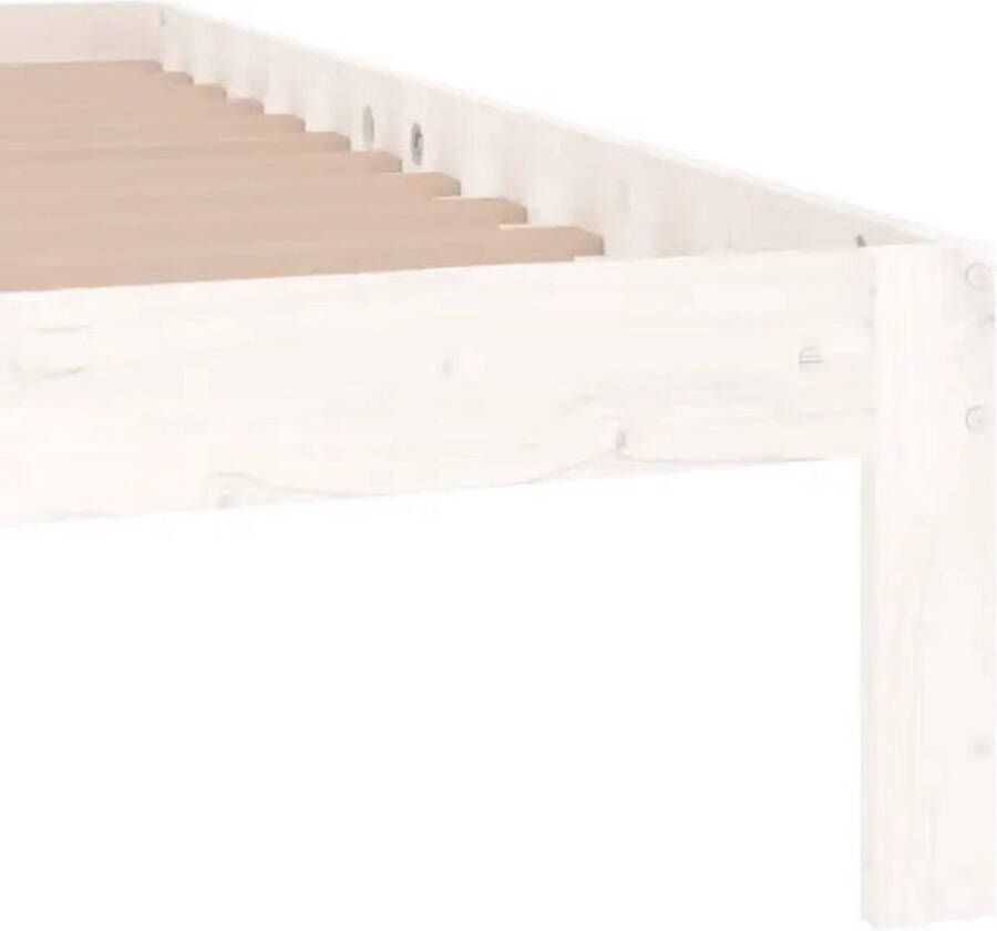 VidaXL -Bedframe-massief-grenenhout-wit-140x190-cm - Foto 2