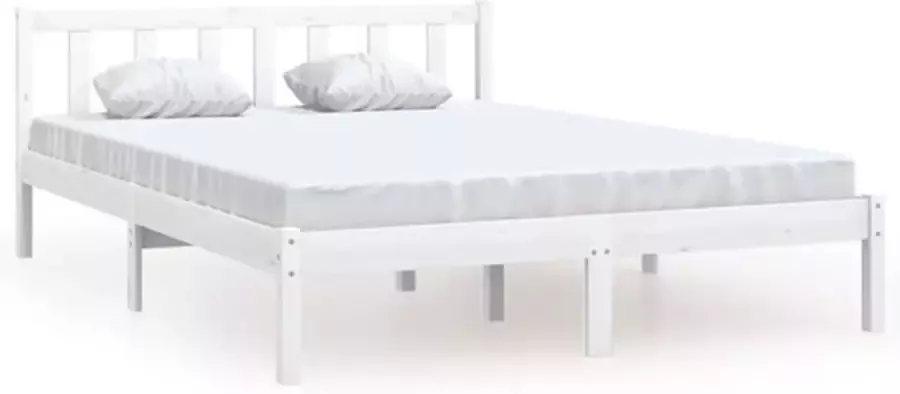 VidaXL -Bedframe-massief-grenenhout-wit-140x200-cm - Foto 3