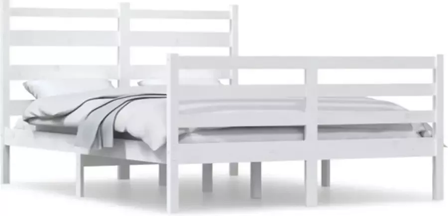 VidaXL -Bedframe-massief-grenenhout-wit-140x200-cm - Foto 19