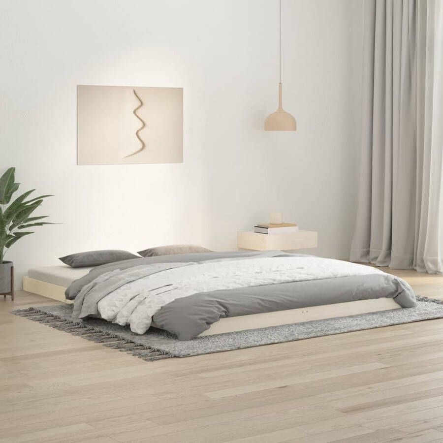 VidaXL Bedframe massief grenenhout wit 150x200 cm 5FT King Size - Foto 2