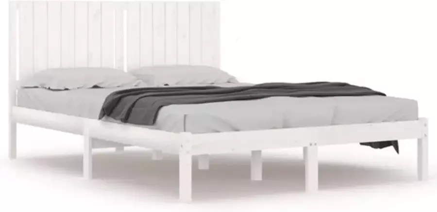 VidaXL Bedframe zonder matras massief grenenhout wit 160x200 cm - Foto 3