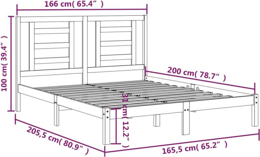 VidaXL Bedframe zonder matras massief grenenhout wit 160x200 cm - Foto 5
