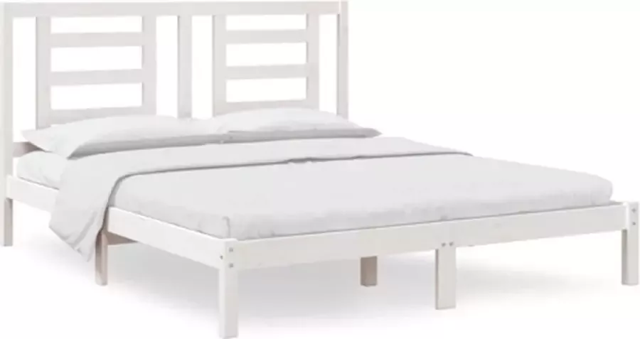 VidaXL Bedframe zonder matras massief grenenhout wit 160x200 cm - Foto 9