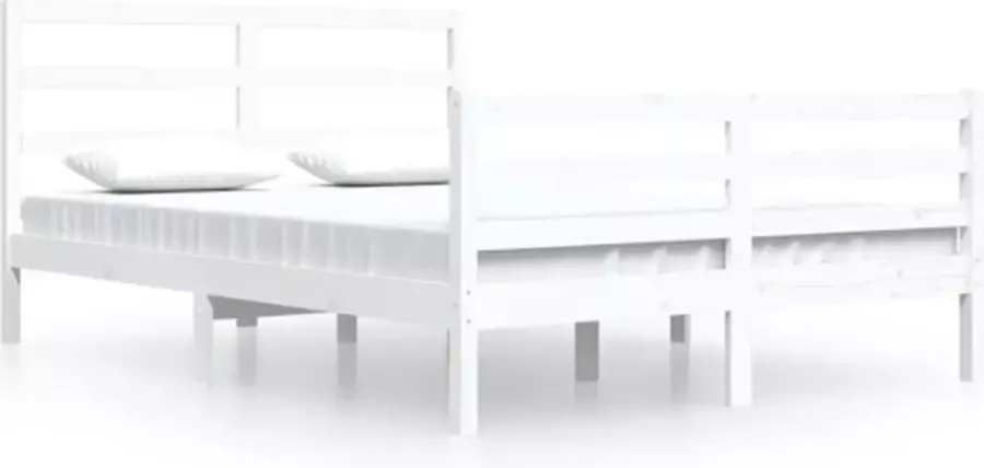 VidaXL -Bedframe-massief-grenenhout-wit-160x200-cm - Foto 3