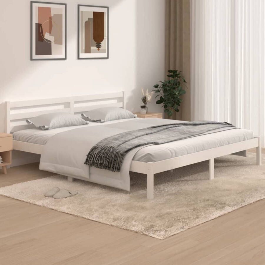 VidaXL -Bedframe-massief-grenenhout-wit-180x200-cm-6FT-Super-King