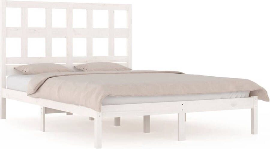 VidaXL Bedframe zonder matras massief grenenhout wit 200x200 cm - Foto 4