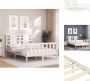 VidaXL Bedframe Massief Grenenhout Wit 195.5 x 125.5 x 100 cm Multiplex lattenbodem Bed - Thumbnail 2