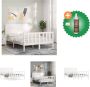 VidaXL Bedframe Massief Grenenhout Wit 195.5 x 125.5 x 100 cm Multiplex Lattenbodem Bed Inclusief Houtreiniger en verfrisser - Thumbnail 2