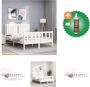 VidaXL Bedframe Massief Grenenhout Wit 195.5 x 145.5 x 110 cm Multiplex lattenbodem Bed Inclusief Houtreiniger en verfrisser - Thumbnail 1