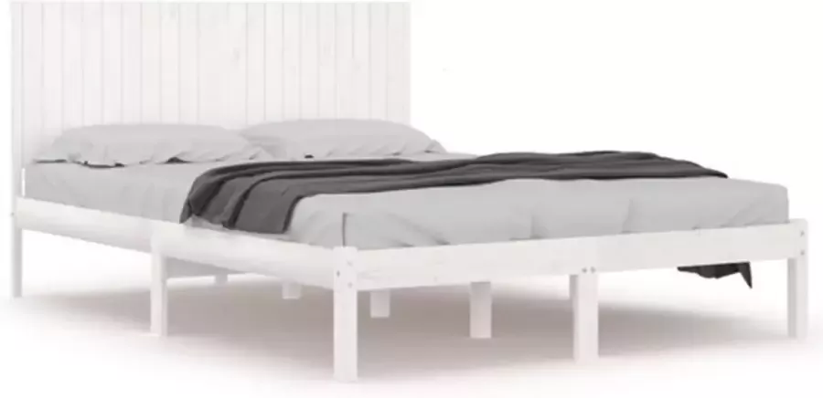 VIDAXL Bedframe zonder matras massief grenenhout wit 200x200 cm - Foto 2